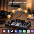 Paquete de equipos de podcast: mezclador de interfaz de audio con entrada XLR dual para transmisión de podcasts - MaonoCaster E2 Gen2